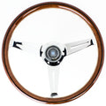 Nardi Classic Wood Steering Wheel Polished Spokes 360mm - CDMSPORT