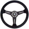 Nardi Classic Suede Steering Wheel Black Stitching Black Spokes 360mm - CDMSPORT