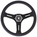 Nardi Competition Perforated Leather Steering Wheel Grey Stitching Black Spokes 330mm - CDMSPORT