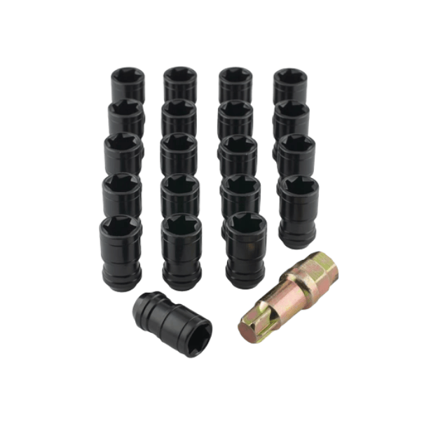 Hurricane Motorsport Wheel Nut Kit with Locking Sleeve M12x1.5 (Black)