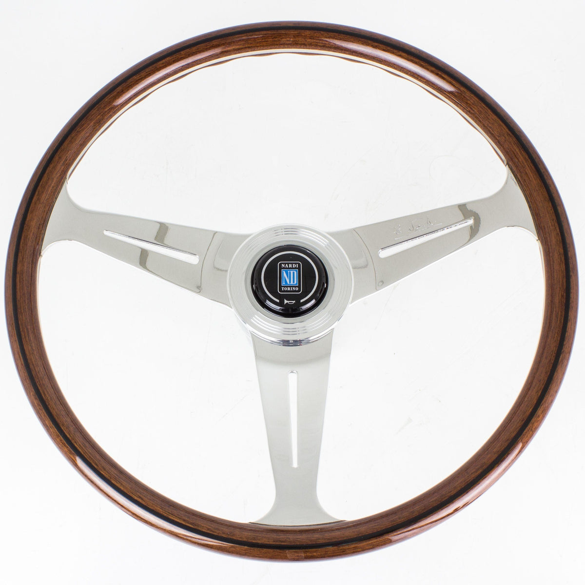 Nardi Classic Wood Steering Wheel Polished Spokes 340mm - CDMSPORT