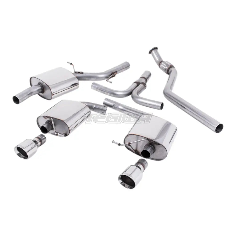 Milltek Audi A5 Coupe S line 2.0 TFSI 2WD ja quattro (vain manuaali) 2008-2012 Cat-back pakoputkisto