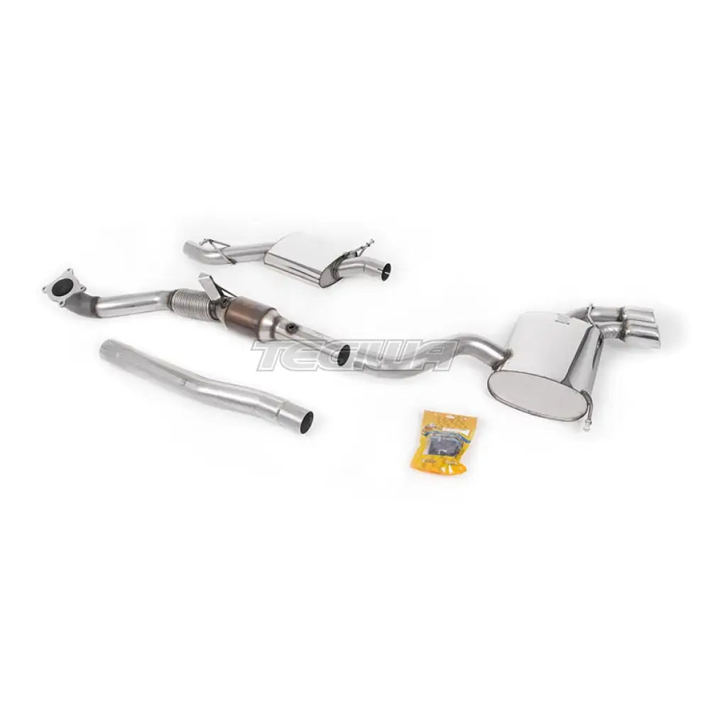Milltek Audi S3 2.0 T quattro 3-ovinen 8P 2006-2012 Turbo-back-pakoputkisto Hi-Flow Sports Cat -vaimentimella - SSXAU127