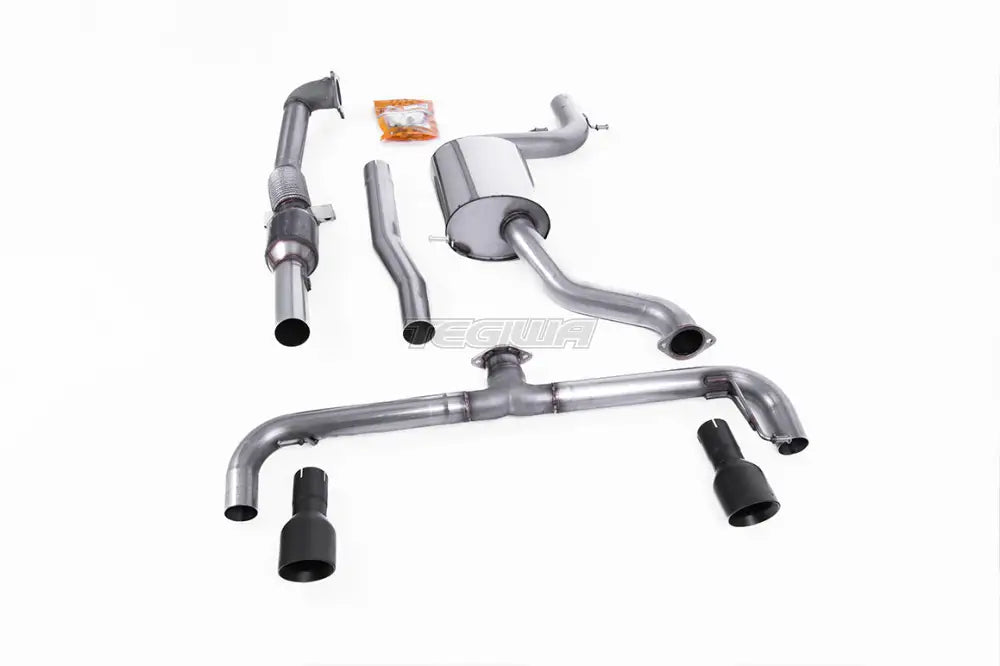 Milltek Volkswagen Scirocco R 2009-2016 Turbo-back (sis. Hi-Flow Sports Cat) -pakoputkisto – mattamustat ulostulot