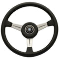 Nardi Classic Leather Steering Wheel Black Stitching Satin Spokes 360mm - CDMSPORT