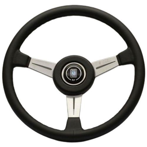 Nardi Classic Leather Steering Wheel Black Stitching Satin Spokes 360mm - CDMSPORT