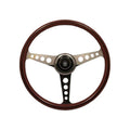 Nardi Classic Wood Steering Wheel Polished Spokes 360mm (Round Hole) and ANNI 60 Horn Button - CDMSPORT