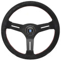 Nardi Competition Suede Steering Wheel Red Stitching Black Spokes 330mm - CDMSPORT
