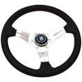 Nardi Deep Corn Perforated Leather Steering Wheel Red Stitching Satin Spokes 330mm - CDMSPORT