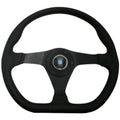 Nardi Gara Sport Leather Steering Wheel Red Stitching Black Spokes 350mm - CDMSPORT
