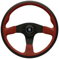 Nardi Twin Line Black/Red Perforated Leather Steering Wheel Black Spokes 350mm - CDMSPORT
